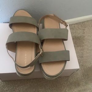 Suede espadrille sandals